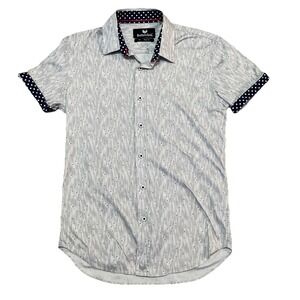 Buttercloth Mens‎ Medium Slim Fit Short Sleeve Button Up Stretch Shirt